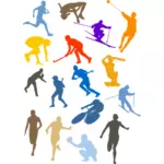 Sport disciplines silhouette set vector image