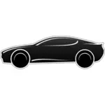 Sportscar in black and white vector clip art