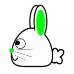 Frühling Hase mit grünen Ohren-Vektor-illustration