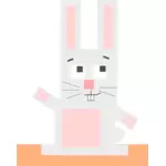 Ilustração em vetor coelho quadrado dos desenhos animados