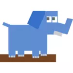 Square cartoon elephant vector drawing