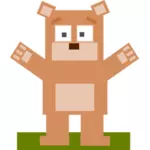 Квадратный мультфильм Медведь векторное изображение