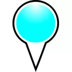 Map pointer cyan color vector drawing