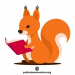 Squirrel reads a book