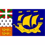 Saint-Pierre ja Miquelonin alueen lippuvektori ClipArt