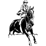 Female equestrian riding a horse graphics