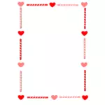 Heart and candy border vector drawing