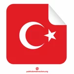 Etiqueta cuadrada bandera turca