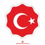 Turkish flag sticker clip art