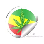 Etiqueta engomada con el vector de Bandera Jamaicana