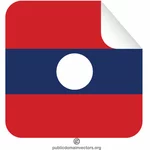 Autocollant carré de drapeau du Laos