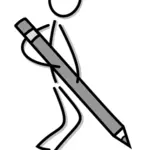 Figura del bastone con la grande penna