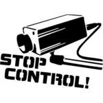 Beobachten uns auf der CCTV-Etikett-Vektor-ClipArt-Grafiken zu stoppen