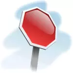 Vector image of tilted blank stop sign