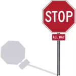 STOPPEN Sie alle Weg, die U.S.-Verkehrszeichen--Zeichnung Vektor