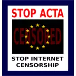 Vektorgrafik med stoppa ACTA tecken