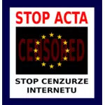 vector tekening van stoppen ACTA teken
