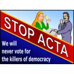 Pysäytä ACTA-vektori ClipArt-kuva