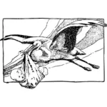 コウノトリが赤ちゃんを提供するベクトル画像