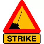 Illustration vectorielle de panneau de signalisation avec le mot « grève »