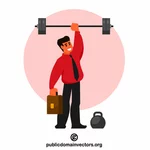 Strong businessman vector