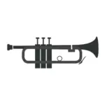 Silhouette vecteur d'une trompette simple de dessin