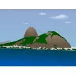 Gambar vektor Gunung Sugar Loaf di Brasil