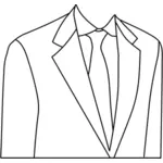 Bílý oblek sako vektorové kreslení