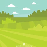 Green natural landscape vector clip art