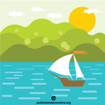 Summer boat vector clip art | Public domain vectors