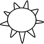 Svart-hvitt symbolet for solfylte himmelen vektor image