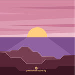 Sunset landscape | Public domain vectors