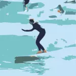 Gambar vektor pemain ski air