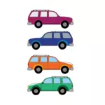 Vector image of family cars