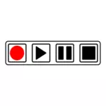 Tape player controls vector image