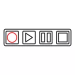 Tapedeck control buttons outline vector image