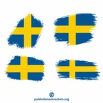 स्वीडिश झंडा तूलिका स्ट्रोक