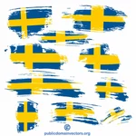 Schwedische Flagge Bürsten