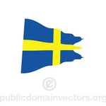 Schwedische Marine Flagge gewellt