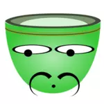 Vector graphics of sad Spaniard green cup