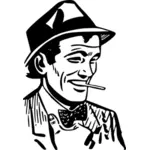 Vector bildet av 50s stil fyr med sigarett