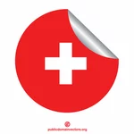 علم سويسرا تقشير ملصقا