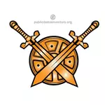 Crossed swords vector clip art