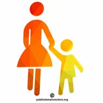 رمز متجه الأم والطفل