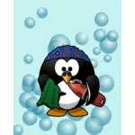 तैराक पेंगुइन वेक्टर चित्रण