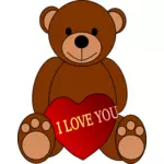 Hari kasih sayang Teddy Bear vektor ilustrasi