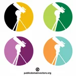 Koncept logotypu obchodu s dalekohledem