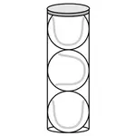 Balles de tennis dans une image vectorielle de cylindre