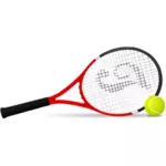 Теннисные ракетки и мяч векторные картинки