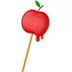 Vektör küçük resim şeker kaplı elma